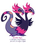  commentary creature english fangs from_side fusion gen_3_pokemon gen_5_pokemon glitchedpuppet highres hydreigon kecleon multiple_heads no_humans pokemon pokemon_(creature) profile seviper simple_background solo standing violet_eyes white_background 
