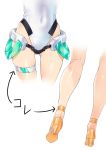  2girls angela_balzac close-up covered_navel gluteal_fold high_heels highres leotard multiple_girls nagayori rakuen_tsuihou simple_background thighlet white_background 