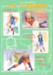  4girls artist_name asakuji_chizuru ball blonde_hair blue_eyes breasts commentary_request copyright_name dark_skin eyepatch full_body green_hair heterochromia highres inoue_sora jaina_airi-mishiki long_hair mai_ball! multiple_girls official_art short_sleeves signature soccer_ball soccer_uniform sportswear takenou_mirai tatamaru_amane text translation_request very_long_hair yellow_eyes 