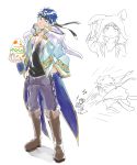  1boy absurdres animal_ears artist_request blue_eyes blue_hair bunny_tail bunnysuit fake_animal_ears fire_emblem fire_emblem:_souen_no_kiseki fire_emblem_heroes headband highres ike male_focus rabbit_ears short_hair tail 