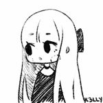  1girl :&gt; angelica_(k3lly) animated animated_gif artist_name blush choker closed_eyes eyebrows_visible_through_hair long_hair long_sleeves looking_at_viewer lowres open_mouth original shirt simple_background solo star stitched_blush waving_arms white_background 