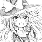  1girl :d angry blush bow braid d: graphite_(medium) greyscale hat hat_bow kirisame_marisa long_hair looking_at_viewer monochrome open_mouth puffy_short_sleeves puffy_sleeves short_sleeves side_braid single_braid sketch smile solo tears touhou traditional_media trembling turtleneck v-shaped_eyebrows very_long_hair vest wavy_hair witch_hat yururi_nano 