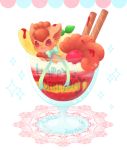  :3 :d banana blush cherry cinnamon_roll cup food fruit gen_1_pokemon happy_birthday heart ice_cream in_container in_cup leaf looking_at_viewer multiple_tails no_humans open_mouth pokemon pokemon_(creature) simple_background smile sparkle sundae tail ten&#039;on_(amane09) violet_eyes vulpix white_background 