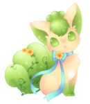  :o alternate_color blue_neckwear blue_ribbon blush flower full_body green_eyes head_tilt looking_at_viewer lowres multiple_tails neck_ribbon no_humans open_mouth plant pokemon ribbon simple_background sitting sparkle tail ten&#039;on_(amane09) vines vulpix white_background yellow_flower 