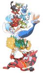  ban_(3551702) commentary commentary_request creature falling gen_7_pokemon highres looking_away looking_down looking_up no_humans pokemon pokemon_(creature) simple_background white_background 