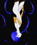  androgynous bangs black_background blue_eyes blue_hair blunt_bangs colored_eyelashes golden_arms houseki_no_kuni looking_at_viewer nude phosphophyllite phosphophyllite_(ll) short_hair solo spoilers upside-down 
