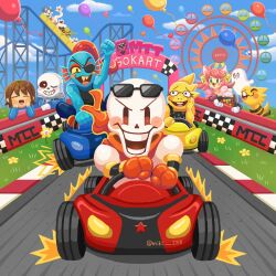  1:1 2025 2d 2girls 3others 4boys alphys ambiguous_gender animal animal_ears annoying_dog anthro armor balloon black_eyepatch black_shorts blank_eyes blue_jacket blue_shirt blue_shorts blue_skin blue_sky boots brothers brown_hair cape car cat_ears cat_girl clouds colored_sclera cousins creature day digital_media dog dress driving ear_fins eyepatch female ferris_wheel fins fish fish_girl flower frisk_(undertale) ghost gloves go-kart grass green_eyes green_shirt grey_hair ground_vehicle head_fins height_difference high_ponytail highres holding_steering_wheel hood hood_down hooded_jacket horizontal-striped_clothes human humanoid jacket jerry_(undertale) lesser_dog lizard lizard_girl lizard_tail long_hair mad_mew_mew male male_focus mettaton mettaton_(box) miki_288 monster monster_boy monster_girl monster_kid_(undertale) motor_vehicle multiple_animal_ears multiple_boys multiple_girls multiple_others napstablook non-humanoid_robot open_clothes open_jacket outdoors papyrus_(undertale) pink_dress pink_hair ponytail race_vehicle racecar red_boots red_cape red_gloves red_hair reptile reptile_girl reptile_tail robot robot_boy roller_coaster sans_(undertale) scalie sharp_teeth shirt short_hair shorts siblings skeleton sky slit_pupils steering_wheel striped_clothes striped_shirt striped_shorts tail teeth temmie twintails two-tone_shirt undead undertale undyne utdr_(toby_fox) vehicle vertical-striped_clothes vertical-striped_shorts white_armor white_dog white_fur white_gloves white_shirt white_stripes yellow_flower yellow_sclera yellow_skin yellow_stripes yellow_teeth 