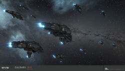  3d absurdres caldari_state_(eve_online) clouds combat_ship_(eve_online) commentary company_logo company_name copyright_logo copyright_name corvette_(eve_online) dated electronic_warfare_ship_(eve_online) english_text eve_online fleet flying glowing grey_background grey_theme highres ibis_(eve_online) kaalakiota_corporation_(eve_online) logo maya_(medium) military_vehicle nebula official_art outdoors radio_antenna realistic scenery science_fiction space spacecraft star_(sky) starry_sky_background thrusters vehicle_focus vehicle_name ymir_jonsson 