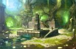  2009 forest guard highres landscape nature original overgrown reflection ruins scenery shade signature staff tree water weltol 