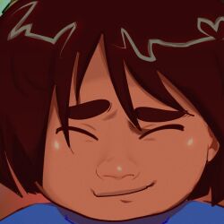  1:1 1other 2019 2d ambiguous_gender anniversary bad_id bad_tumblr_id blue_shirt brown_hair cinnimani close-up cropped digital_media frisk_(undertale) horizontal-striped_clothes human other_focus pink_stripes shirt short_hair solo solo_focus striped_clothes striped_shirt two-tone_shirt undertale utdr_(toby_fox) 