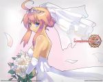   althea flower luminous_arc pink_hair tiara wedding  