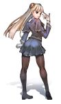  blonde_hair bun_cover capcom capcom_fighting_evolution double_bun double_buns gloves hairpods ingrid long_hair looking_back mary_janes pantyhose red_eyes shoes 
