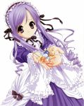  candy dress lolita_headband lollipop purple_eyes purple_hair sister_princess swirl_lollipop tenhiro_naoto 