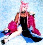  asian bishoujo_senshi_sailor_moon black_lady buns chibi_usa cosplay high_heels long_hair photo wicked_lady 