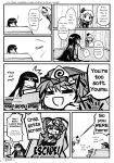  comic haniwa hard_translated highres houraisan_kaguya konpaku_youmu kotatsu monochrome saigyouji_yuyuko touhou translated 