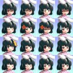  black_hair bunny_ears chart expressions inaba_tewi lowres rabbit_ears red_eyes short_hair touhou weroro 