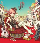 book boots bunny card cards chair crossed_legs floating_card gloves guitar hands hat hat_tip heart high_heels instrument legs lying_card microphone mini_top_hat nakbe original pink_hair playing_card playing_card_theme playing_cards rabbit red_eyes shoes short_hair sitting studio_microphone tattoo thigh-highs thigh_boots thighhighs top_hat 