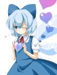  blue_hair cirno heart norun touhou wings 