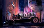  car city crowd cyberpunk futuristic motor_vehicle neon_lights night noba original science_fiction scifi vehicle 