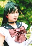  asian bishoujo_senshi_sailor_moon cosplay green_hair long_hair meiou_setsuna photo sailor_fuku sailor_pluto 