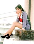  asian bishoujo_senshi_sailor_moon cosplay green_hair high_heels long_hair meiou_setsuna pantyhose photo 