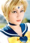  asian bishoujo_senshi_sailor_moon blonde_hair choker cosplay photo sailor_fuku sailor_uranus short_hair ten&#039;ou_haruka 