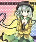  chiruku green_eyes green_hair hat heart komeiji_koishi ribbon skirt smile touhou 