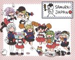  baseball black_hair blonde_hair blue_hair cheerleader eyes frog gap hairband hakurei_reimu hat heart izayoi_sakuya japan kirisame_marisa kochiya_sanae komeiji_koishi komeiji_satori long_hair makako pink_hair pom_poms purple_hair remilia_scarlet ribbon saigyouji_yuyuko short_hair skirt thigh-highs thighhighs touhou wbc yakumo_yukari 