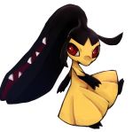  commentary_request fangs full_body gen_3_pokemon kai_himo looking_at_viewer mawile no_humans pokemon pokemon_(creature) red_eyes simple_background solo white_background 