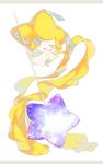  commentary_request flying gen_3_pokemon hideko_(l33l3b) highres jirachi letterboxed looking_at_viewer multicolored multicolored_eyes pokemon pokemon_(creature) signature smile solo white_background yellow_eyes 