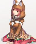  1girl animal_ears blush cape cat_ears gonzarez highres pyra_(xenoblade) hood jewelry looking_at_viewer redhead smile solo tiara xenoblade_(series) xenoblade_2 