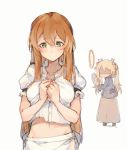  ... 2girls alternate_costume alternate_hairstyle apron bangs blonde_hair blush breasts brown_hair buttoning buttons cleavage closed_mouth collarbone enmaided eyebrows_visible_through_hair faceless g36_(girls_frontline) girls_frontline green_eyes hair_between_eyes hair_ribbon holding_mirror jacket large_breasts long_hair long_skirt long_sleeves looking_at_breasts looking_back m1903_springfield_(girls_frontline) maid mirror multiple_girls puffy_short_sleeves puffy_sleeves ribbon shirt short_sleeves shuzi sidelocks simple_background skirt twintails unbuttoned unbuttoned_shirt very_long_hair white_background worried 