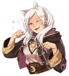  1girl animal_ears cloak dog_ears female_my_unit_(fire_emblem:_kakusei) fire_emblem fire_emblem:_kakusei looking_at_viewer my_unit_(fire_emblem:_kakusei) one_eye_closed smile solo twintails white_hair 