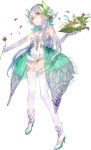  1girl atelier_(series) atelier_lydie_&amp;_suelle atelier_sophie book breasts closed_mouth elbow_gloves flower full_body gloves green_eyes hair_flower hair_ornament holding holding_book holding_flower leotard long_hair looking_at_viewer medium_breasts official_art petals plachta shoes silver_hair smile solo standing thigh-highs waist_cape white_footwear white_gloves white_legwear white_leotard yuugen 