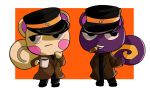  2boys animal_crossing animal_ears coat coffee_mug cup doubutsu_no_mori furry hat jun_(doubutsu_no_mori) mug multiple_boys nintendo nintendo_ead no_humans smoking spark_(doubutsu_no_mori) squirrel_ears squirrel_tail tail white_background 