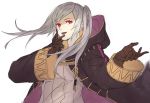  1girl cape dark_persona evil_smile female_my_unit_(fire_emblem:_kakusei) fire_emblem fire_emblem:_kakusei fire_emblem_heroes gimurei gloves hood kamu_(kamuuei) long_hair looking_at_viewer mamkute my_unit_(fire_emblem:_kakusei) red_eyes robe short_hair smile solo twintails white_hair 