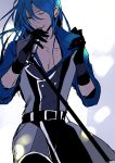  blue_hair idol idolish_7 kitazawa_k male_focus one_eye_closed oogami_banri pectorals solo 