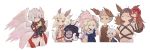  4girls 6+boys blonde_hair blue_eyes blush_stickers brown_hair closed_eyes commentary_request europa_(granblue_fantasy) gabriel_(granblue_fantasy) godguard_brodia granblue_fantasy green_eyes grey_eyes grey_hair grimnir gucha_(netsu) hair_ornament heterochromia long_hair lucifer_(shingeki_no_bahamut) michael_(granblue_fantasy) multiple_boys multiple_girls orange_hair purple_skin raphael_(granblue_fantasy) red_eyes redhead sandalphon_(granblue_fantasy) shiva_(granblue_fantasy) short_hair silver_hair snake sparkle tiara uriel_(granblue_fantasy) white_background white_hair wings 