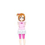  1girl artist_request blue_eyes bow child closed_mouth collarbone frilled_skirt frills hair_bow kousaka_honoka looking_at_viewer love_live! love_live!_school_idol_festival love_live!_school_idol_project official_art one_side_up orange_hair short_hair short_sleeves skirt smile solo standing transparent_background white_skirt younger 