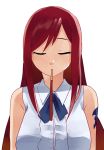  1girl animated animated_gif brown_eyes drawfag erza_scarlet fairy_tail food long_hair looking_at_viewer one_eye_closed pocky redhead tattoo upper_body 