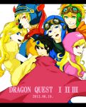  blonde_hair cape commentary_request dragon_quest dragon_quest_i dragon_quest_ii dragon_quest_iii goggles goggles_on_head goggles_on_headwear hood long_hair multiple_boys multiple_girls prince_of_lorasia prince_of_samantoria princess_of_moonbrook short_hair spiky_hair white_robe 
