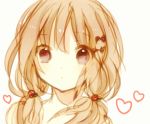  1girl brown commentary_request heart low_twintails original sketch syutyou twintails 