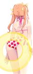  1girl ass back hair_ribbon highres kagerou_(kantai_collection) kantai_collection redhead ribbon solo swimsuit twintails yellow_ribbon yoranda 