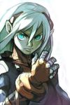 1boy blue_eyes breath_of_fire breath_of_fire_iv closed_mouth commentary_request copyright_request fingerless_gloves fou-lu frown gloves hankuri long_hair looking_at_viewer male_focus orange_gloves solo upper_body white_background white_hair