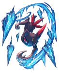  absurdres claws commentary_request falling gen_2_pokemon highres ice looking_at_viewer no_humans pokemon pokemon_(creature) red_eyes sa-dui sneasel tail transparent_background 