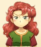  1girl breasts commentary_request curly_hair dragon_quest dragon_quest_vii green_eyes long_hair looking_at_viewer maribel_(dq7) redhead solo 