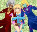  1girl blonde_hair breasts commentary_request dark_magician dark_magician_girl duel_monster long_hair multiple_boys yu-gi-oh! yuu-gi-ou_duel_monsters 
