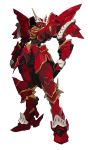  copyright_request full_body legs_apart mecha no_humans pauldrons red standing yang-do 