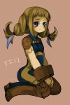  1girl ass blonde_hair blue_eyes bodysuit braid breasts commentary_request final_fantasy final_fantasy_xii highres long_hair penelo pitarou smile solo twin_braids twintails 