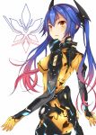  blue_hair bodysuit gradient_hair highres long_hair multicolored_hair phantasy_star phantasy_star_online_2 quna_(pso2) take_(s-wab) twintails yellow_bodysuit zelsius 